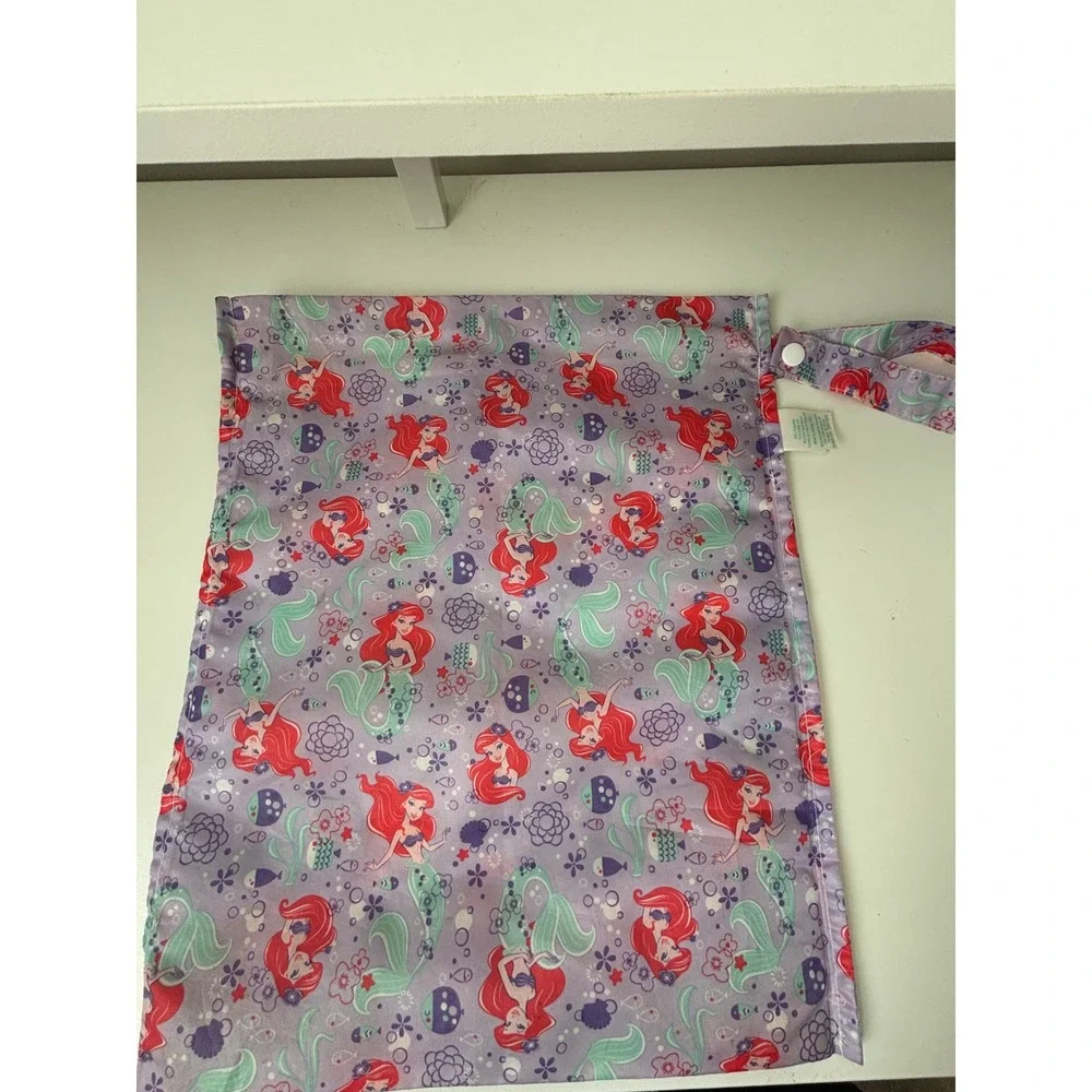 Disney Baby Ariel The Little Mermaid Purple Wet Bag Zippered Travel Pouch